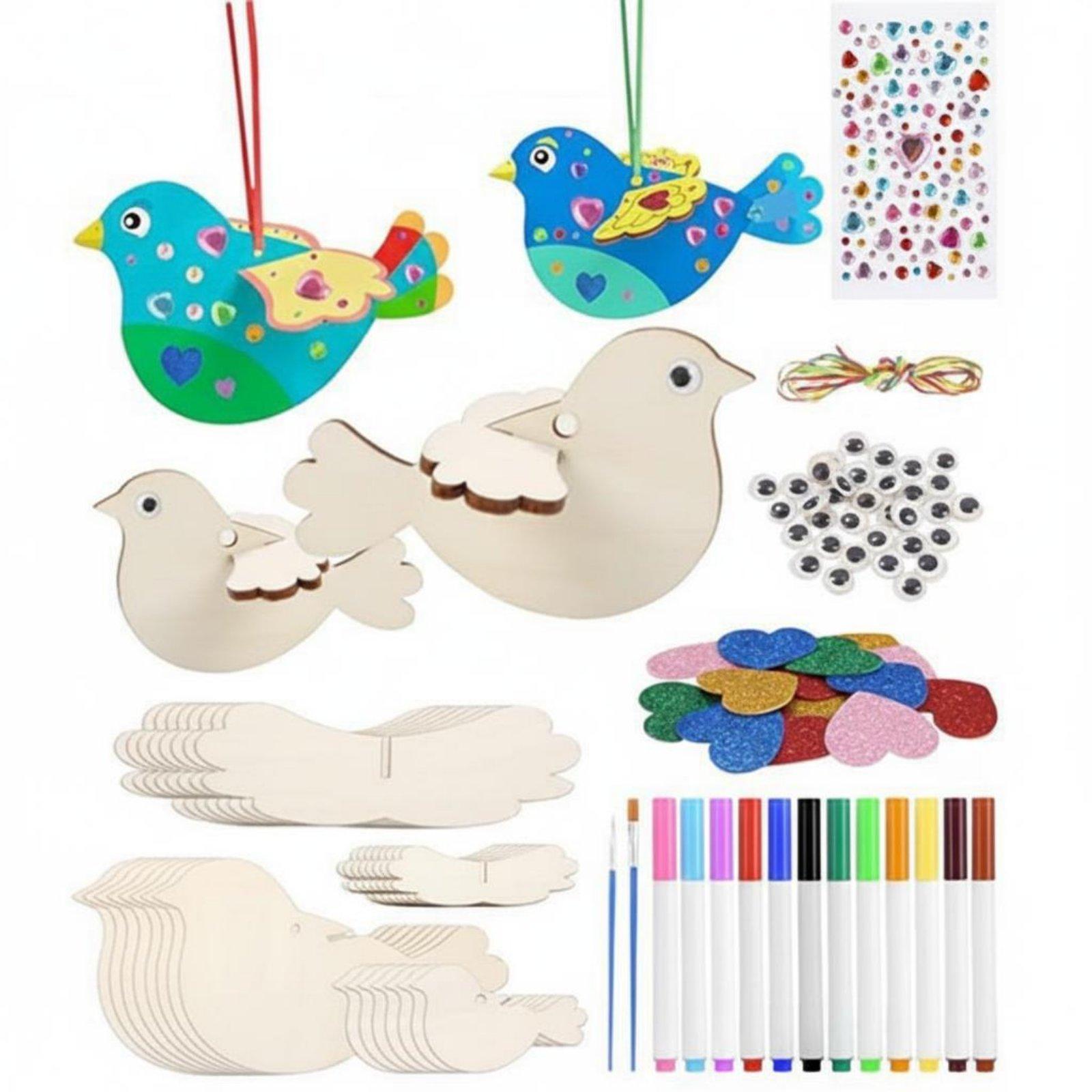 Kids Education Fun - Houten Vogel Ornament DIY Knutselset voor