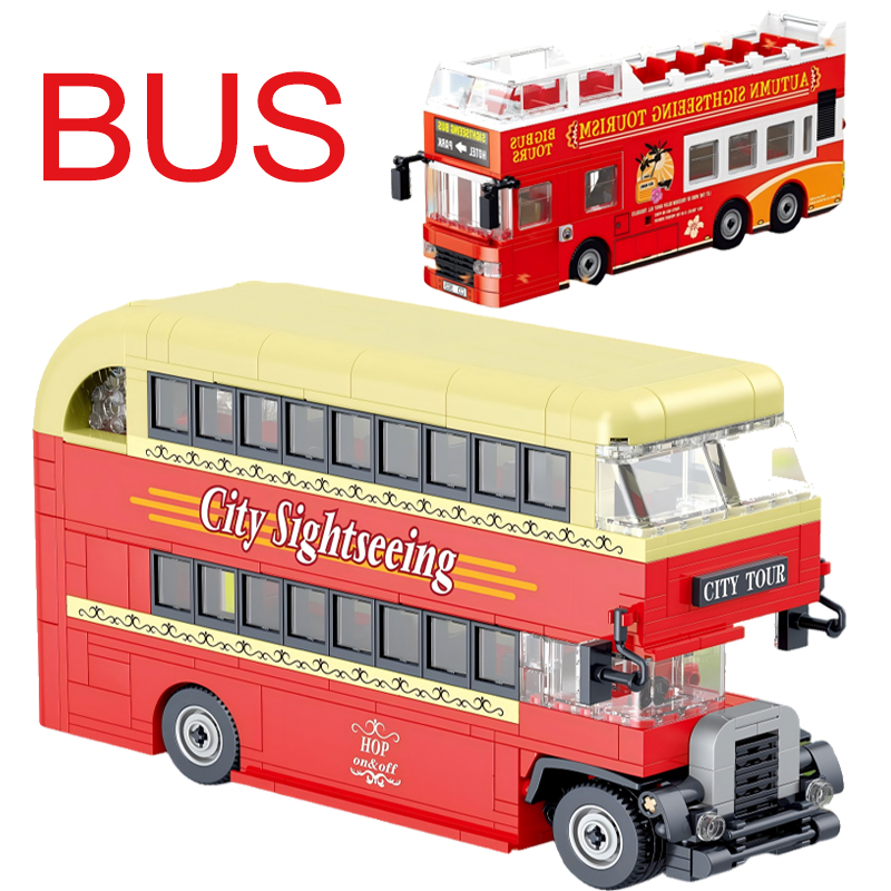 Kids Education In Germany - 642 Stuks Duitsland Dubbeldekker Bus Bouwstenen