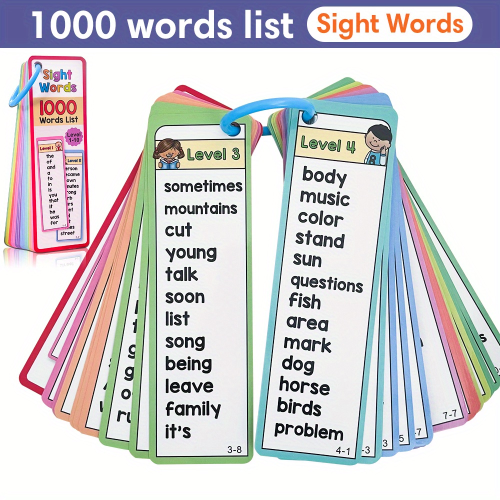 Kids Education Fun - 1000 zichtwoorden Flash-kaarten voor kinderen van