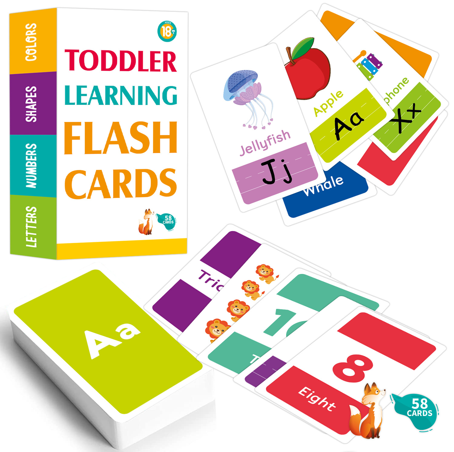 Abc Kids Early Education - 58PCS ABC Alfabet Flashcards Montessori Vroege
