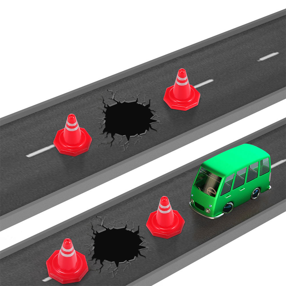 Kid Education - 24 stuks mini-verkeerskegels, rood PP-materiaal, compact